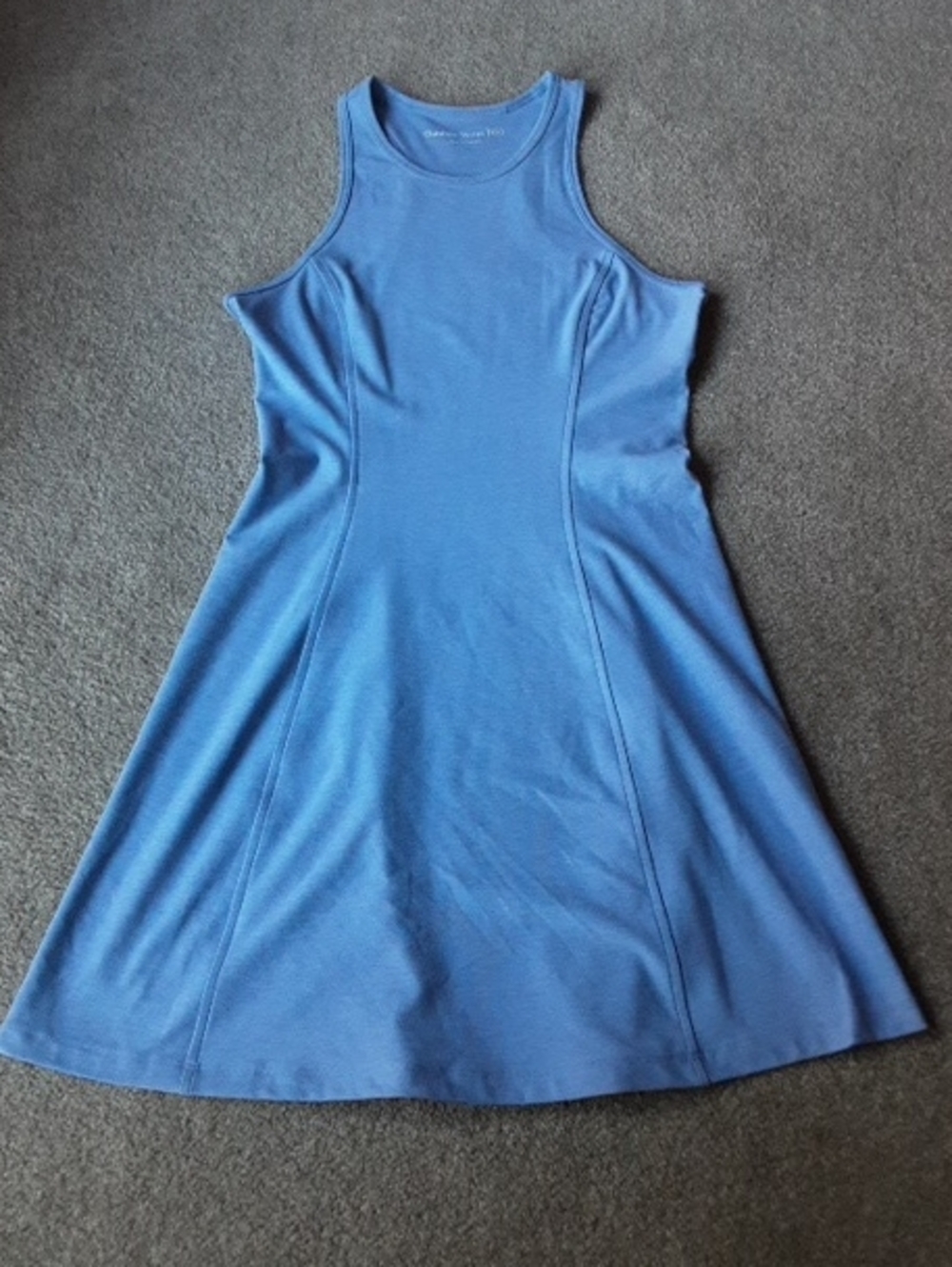 Outdoor Voices Sleeveless Racer Back A-Line Mini Dress in Sky Blue